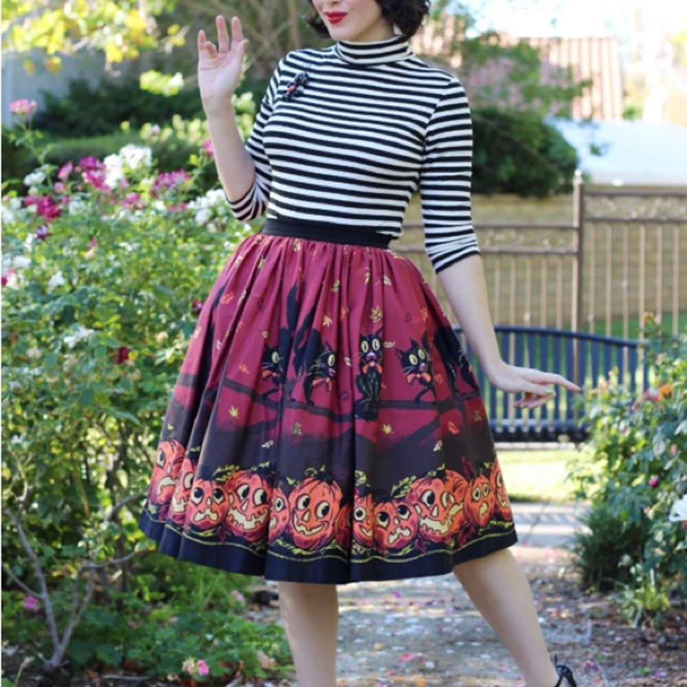 Pinup Couture Black and Red Skater Skirt